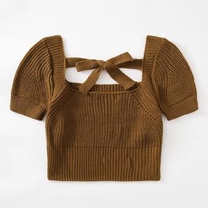Crop Bow Back Sweater Top